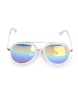 White sunglasses with rainbow effect