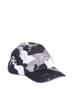 Camouflage printed cap in gray