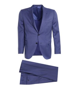 Blue single-breasted two-piece suit