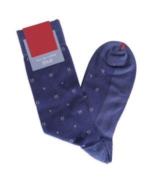 Blue socks with logo print