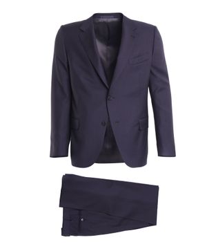 Blue suit with striped design