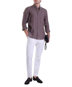 Straight shirt in dark violet