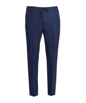 Elastic waist trousers in navy