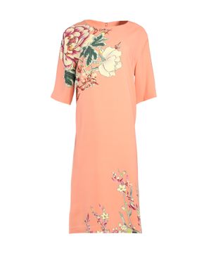 Pink midi dress with floral print