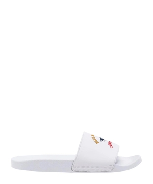 Logo applique detail sandals in white
