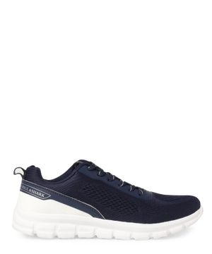 Blue sneakers with lace-up design