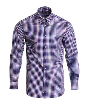 Blue checkered print shirt