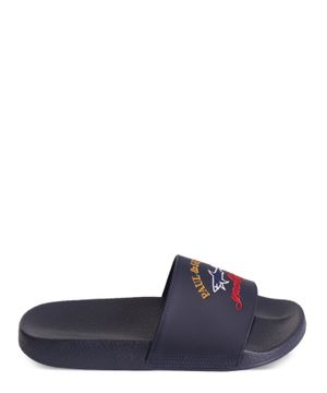 Logo applique detail sandals in navy