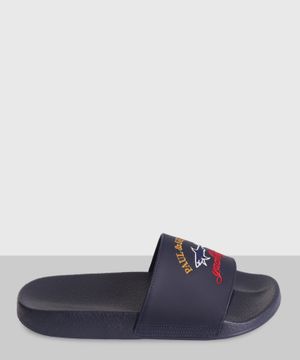 Logo applique detail sandals in navy