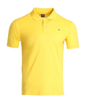 Yellow polo with logo application