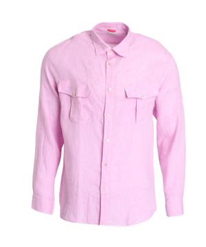 Розовая рубашка с дизайном карманов