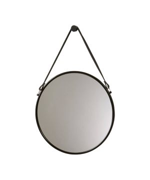 Black round mirror for bathroom