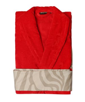 Красный халат с принтом