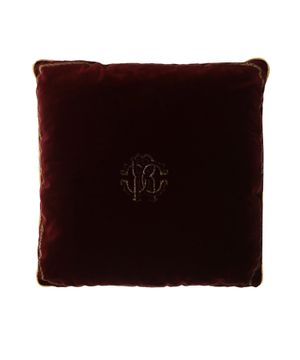 Logo detail cushion in burgundy
