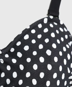 Black "Fantasie Santa Monica" bikini top with polka dot print