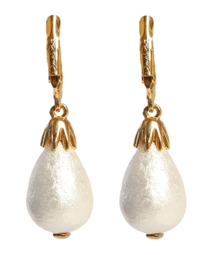 Pearls detail earrings in gold-tone