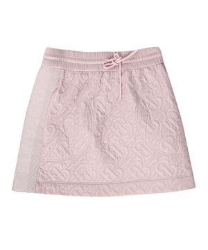 Logo design quilted skirt in pink