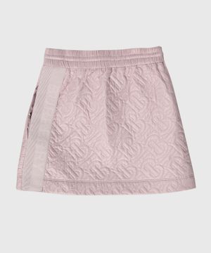 Logo design quilted skirt in pink