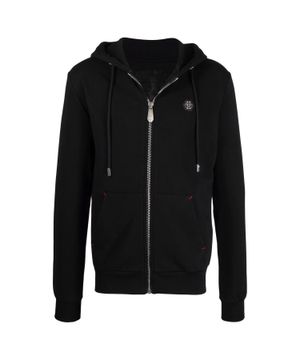 Black hoodie with logo application