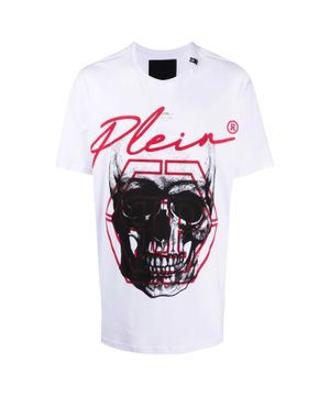 White t-shirt with logo print