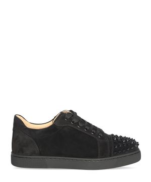 Applique embellished sneakers in black