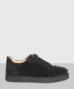 Applique embellished sneakers in black