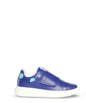 Blue sneakers with velcro strap