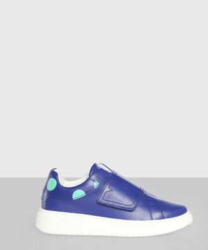 Blue sneakers with velcro strap