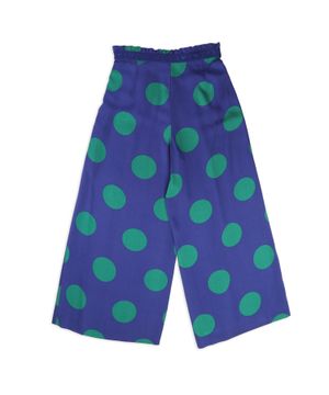 Blue pants with polka dot print