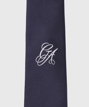 Logo embroidered tie