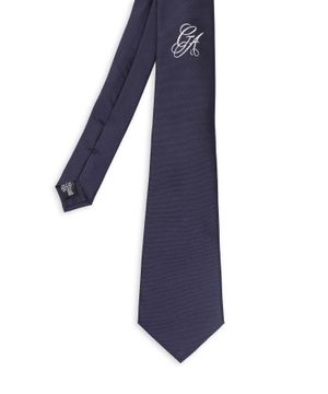 Logo embroidered tie