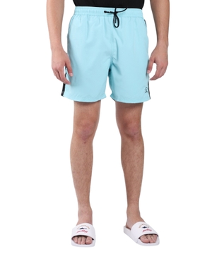 Light blue shorts with elastic waistline