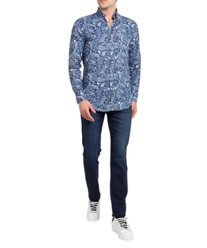 Blue shirt with Paisley print
