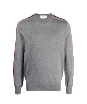 Logo print grey jumper