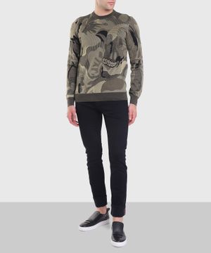 Camouflage print jumper