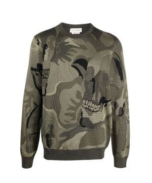 Camouflage print jumper