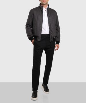 Black straight fit trousers