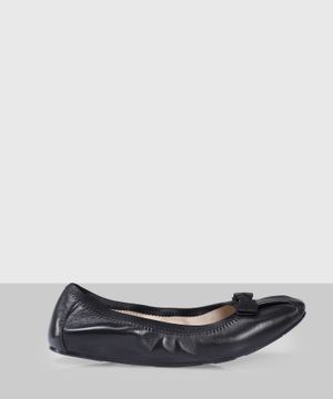 Black leather ballet flat