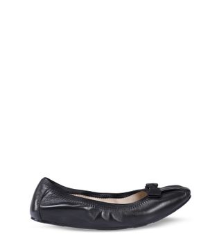 Black leather ballet flat