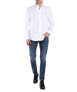 Logo embroidered long-sleeve shirt