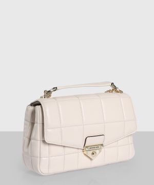 Light beige leather shoulder bag