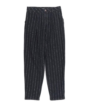 Striped print straight trousers