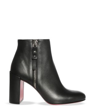 Black "Ziptotal" leather ankle boots