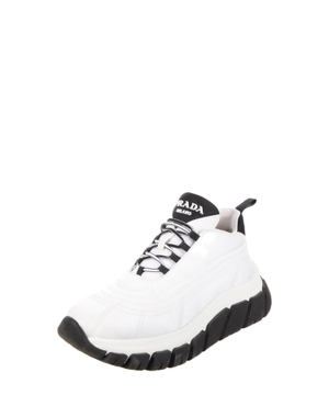 Black and white lace-up sneakers
