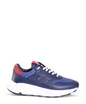 Dark blue sneakers with logo print