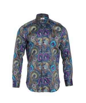 Mixed color paisley print shirt