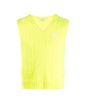 Yellow vest with logo application