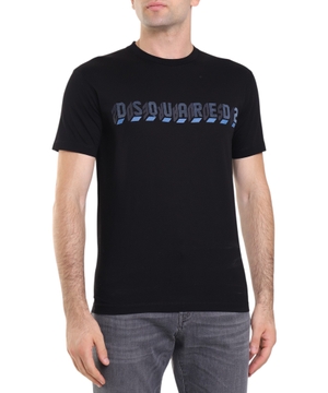 Black T-shirt with logo print