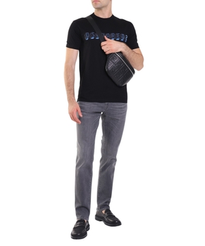 Black T-shirt with logo print