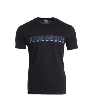 Black T-shirt with logo print